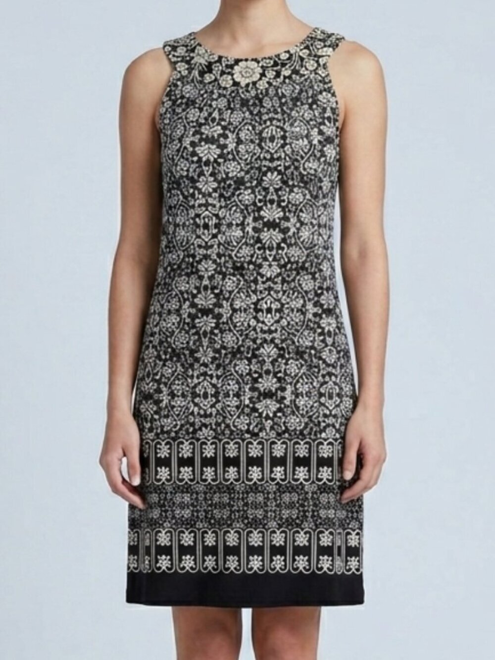 ⭐️ 5 for 20$! ⭐️Floral Patterned Scoop Neck Stretchy Dress Made In Canada